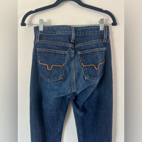 Kimes Ranch Jennifer Dark Wash High Rise Flare Leg With Trouser Hem Jeans - Picture 8 of 11